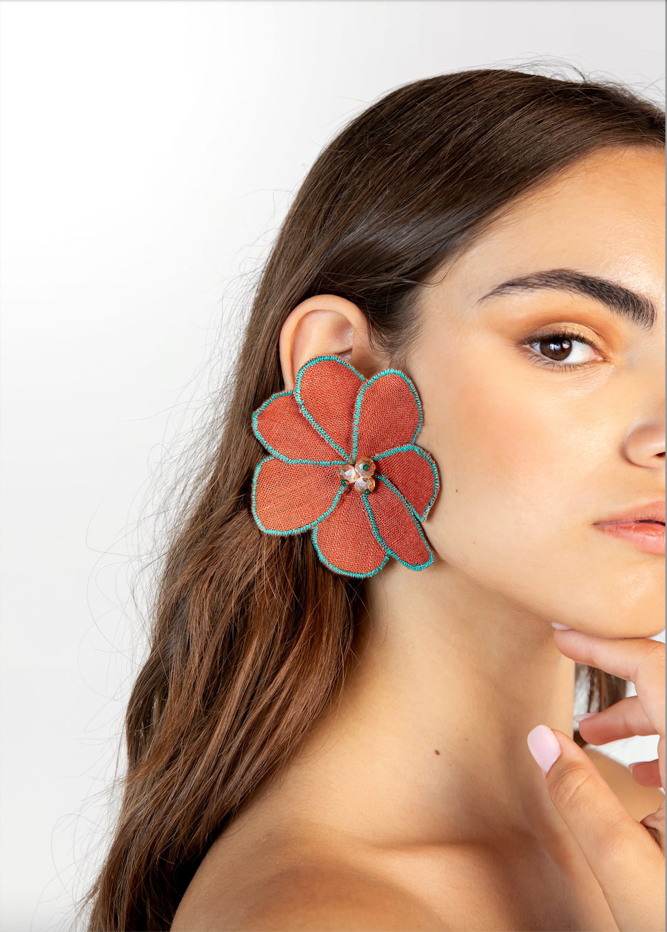 HIBISCUS EARRING ORANGE
