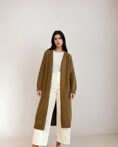 Chaqueta Larga Punto Caramelo